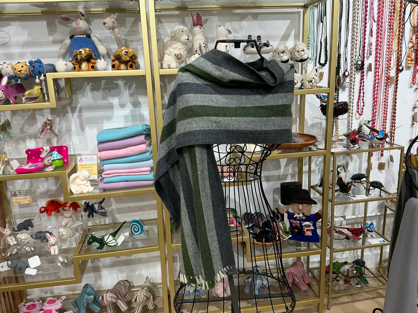 Stripe cashmere scarf