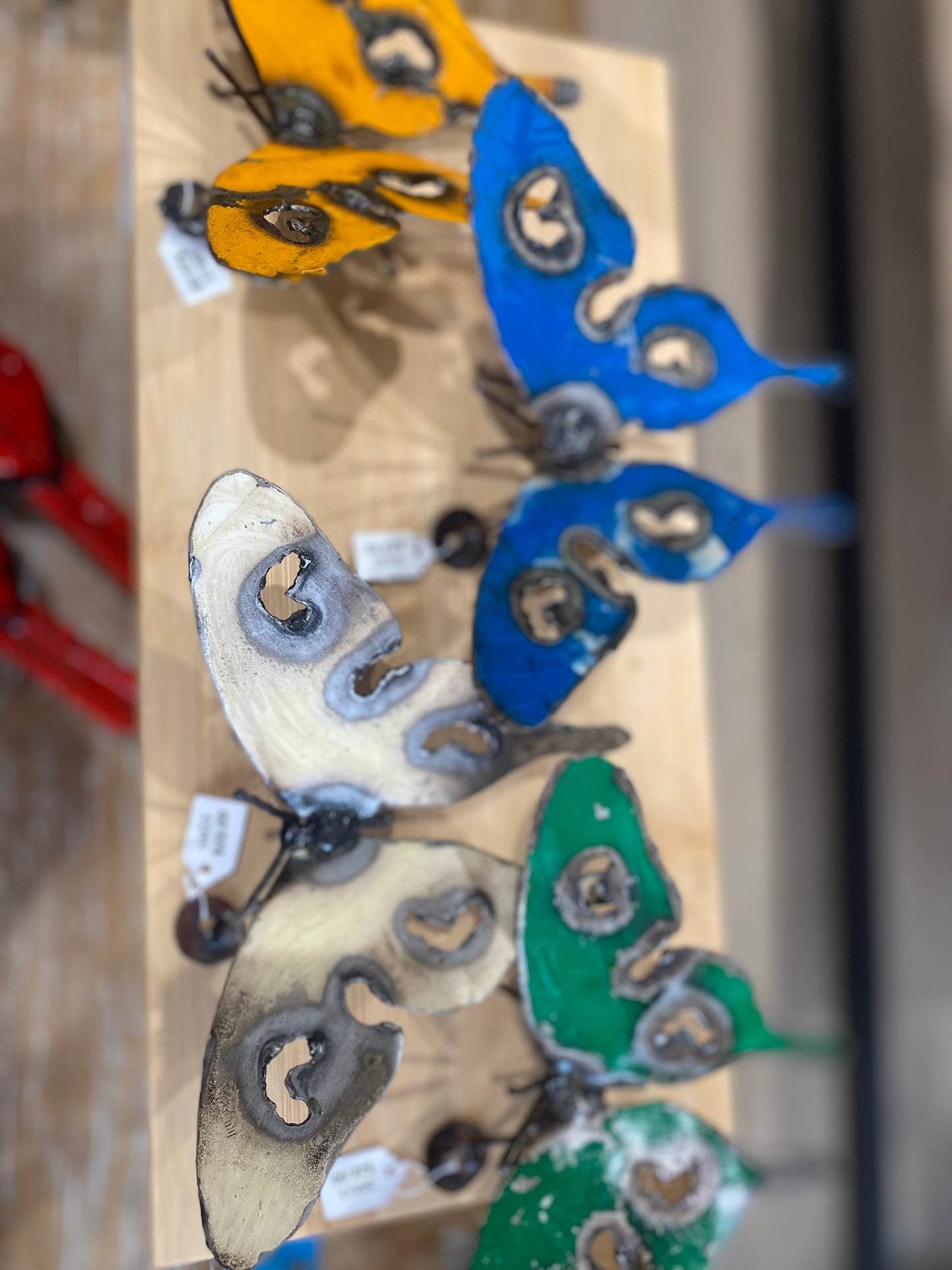 Sm23 original metal painted butterfly