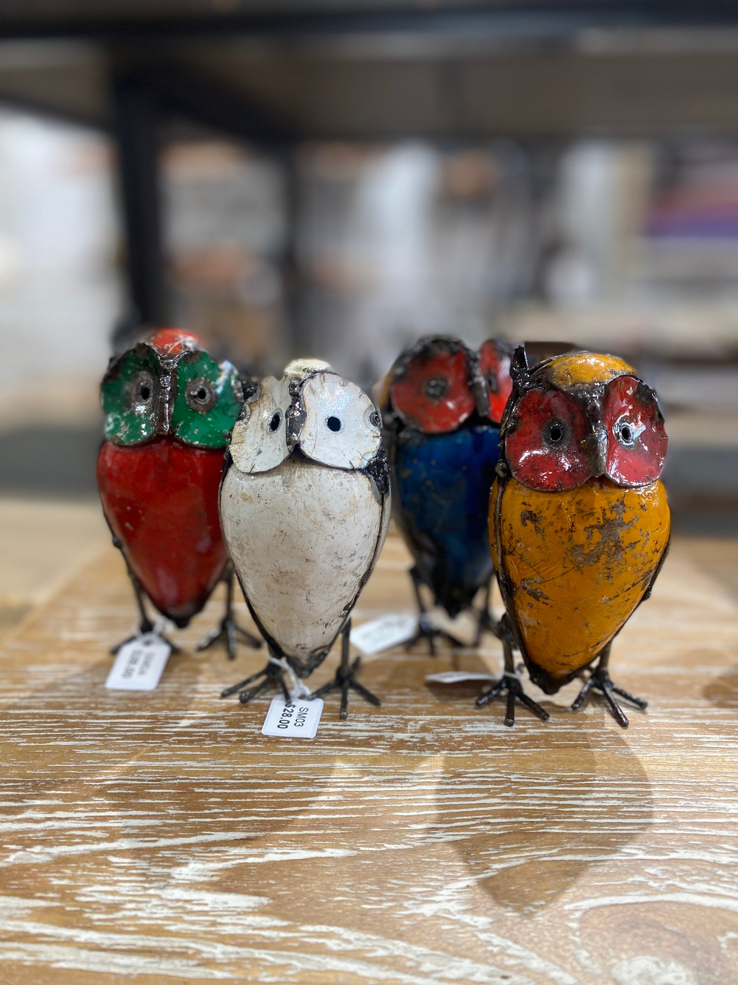 SM03 4” Multi-Coloured Metal Owl