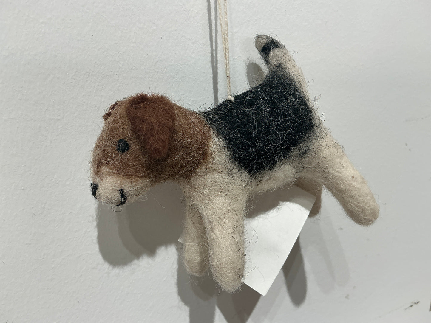 Dog wool felted ornament 214