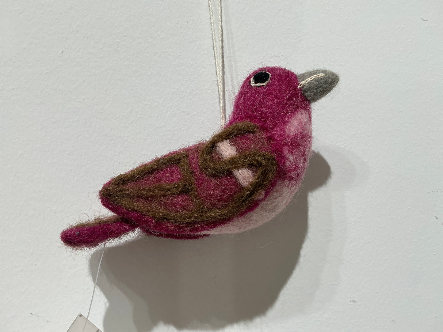 Purple finch bird hand felted wool ornament 279