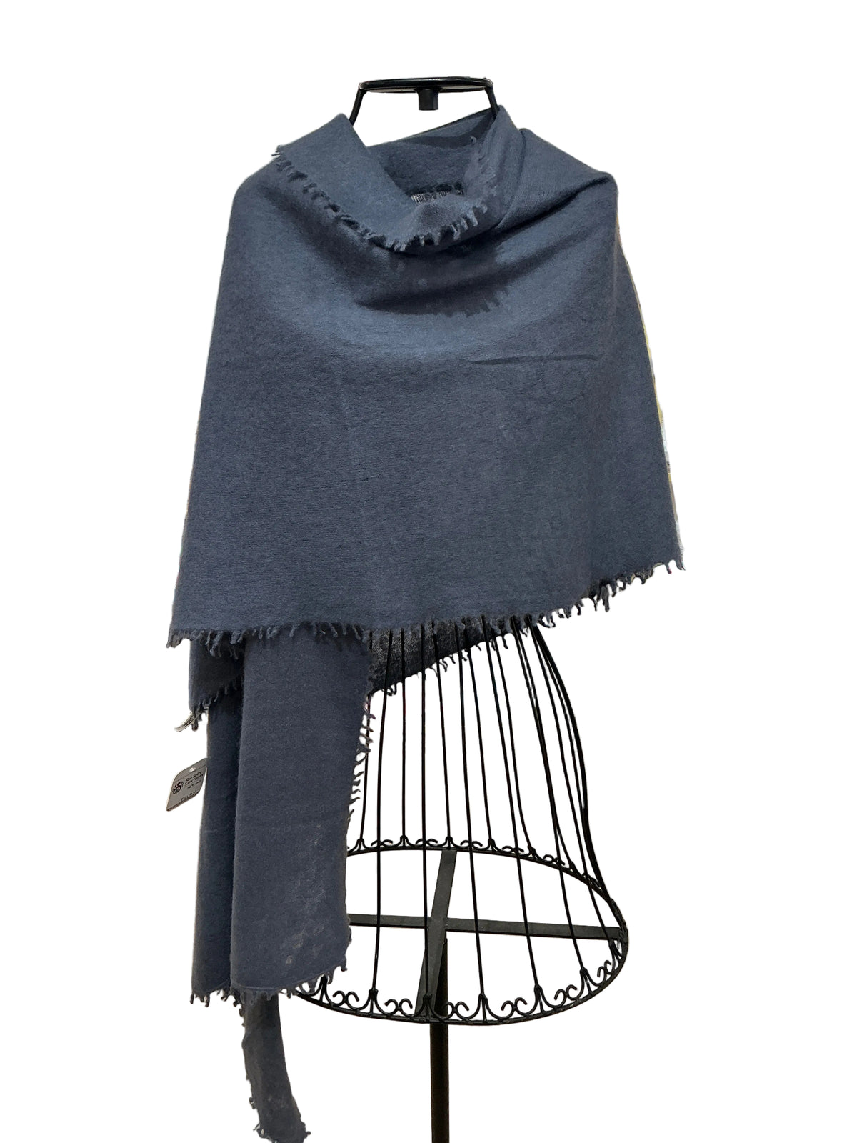 100% FELTED CASHMERE SCARF Dark Storm Cloud