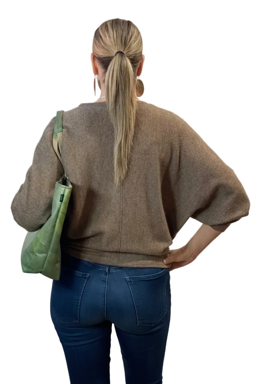 100% Pure Cashmere Butterfly Sweater Natural Brown