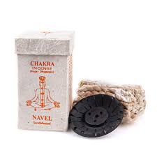 Boxed Rope Incense with Ceramic Lotus Burner - Navel Sandalwood
