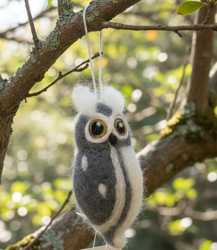 Grey Spotted Owl Ornament 213