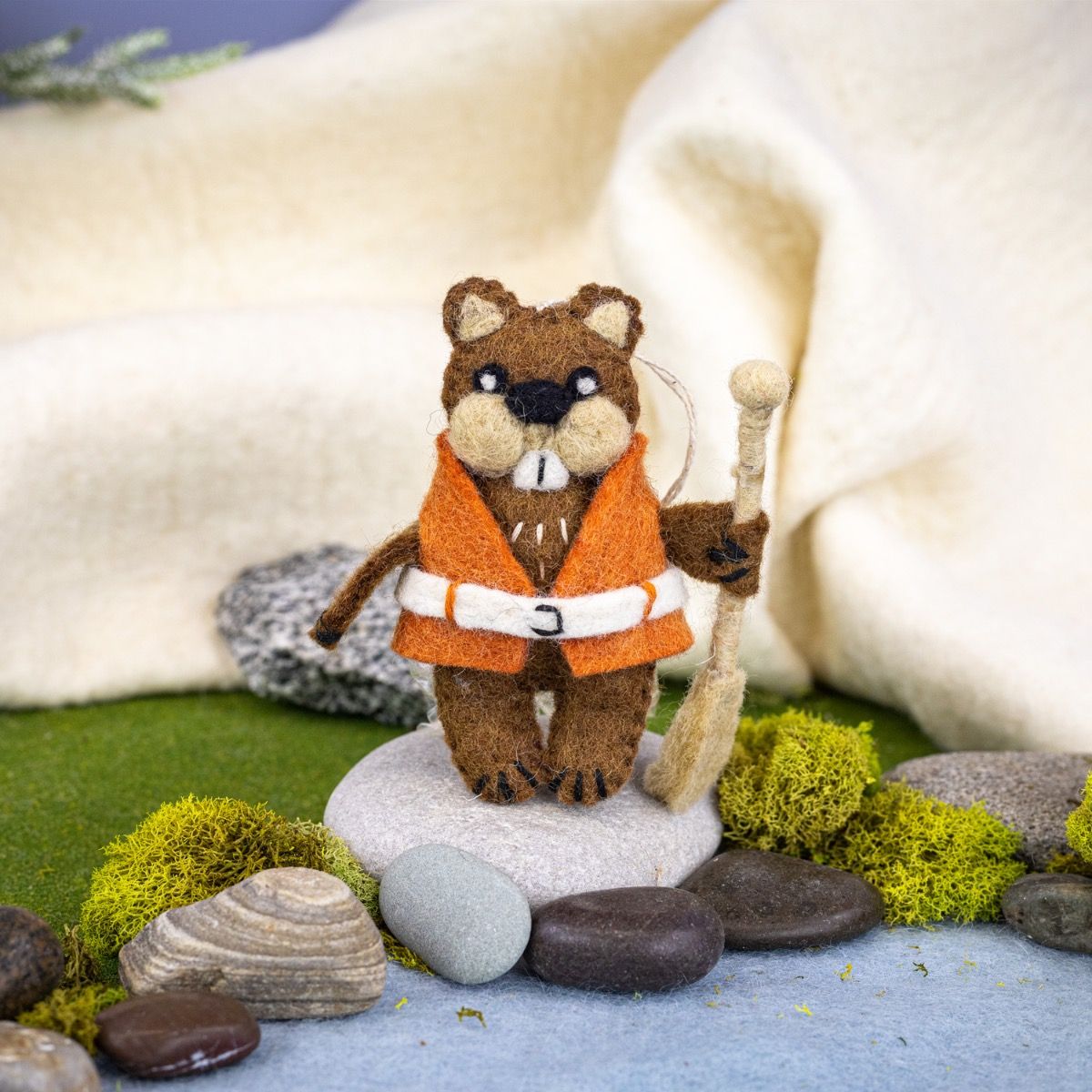 Canoeing Beaver Ornament 251