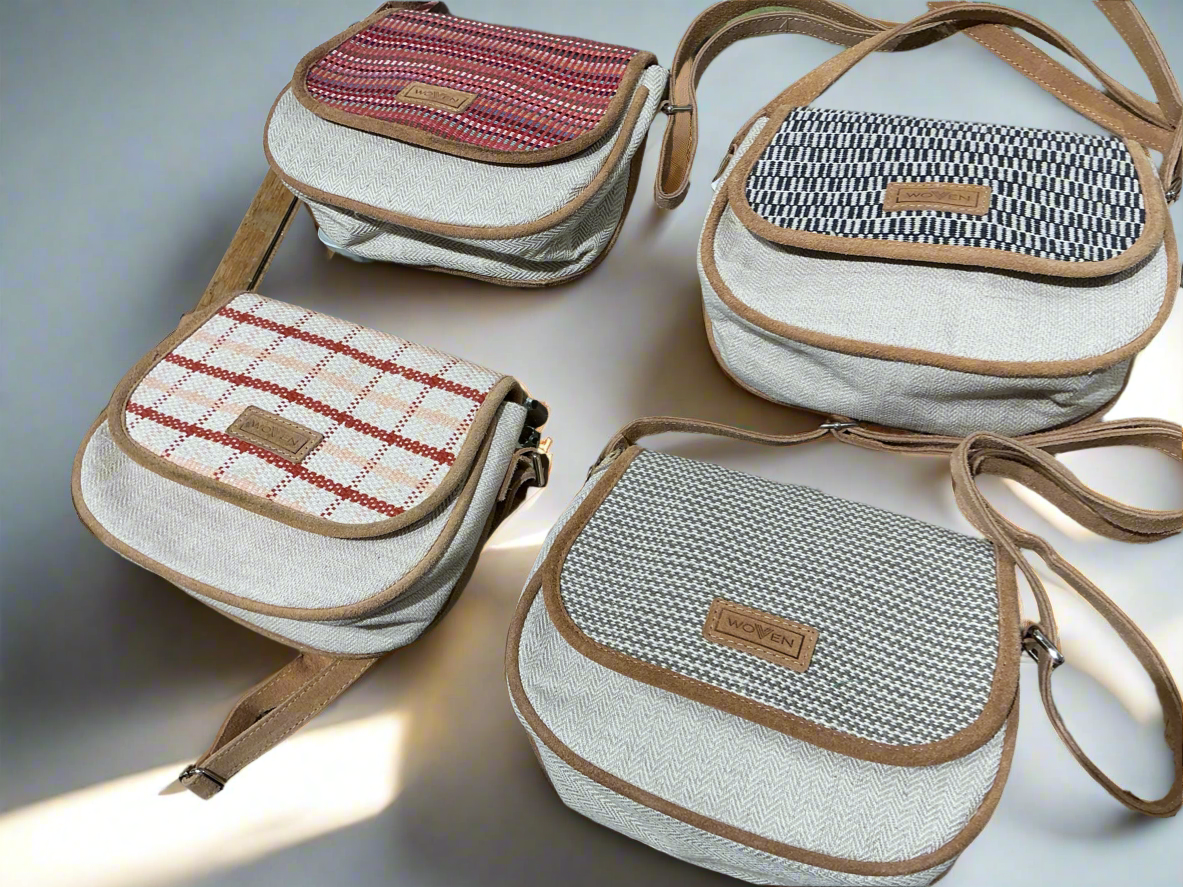 Cream Woven side purse