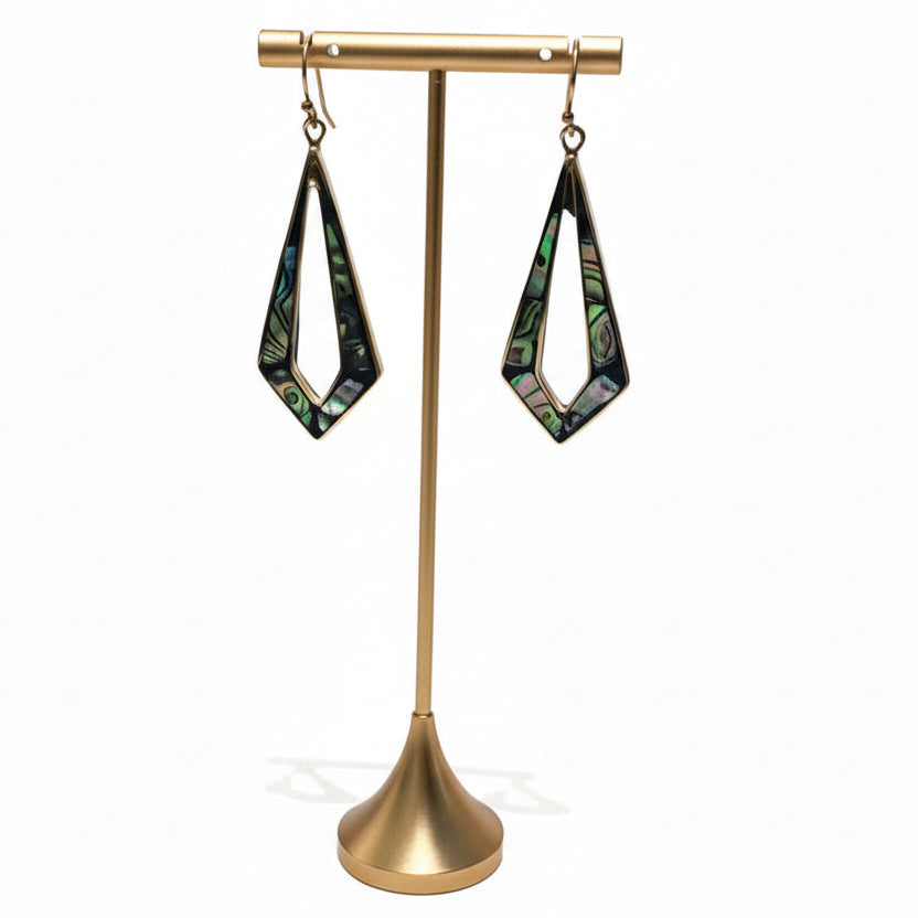 Brass Diamond Shell Earrings