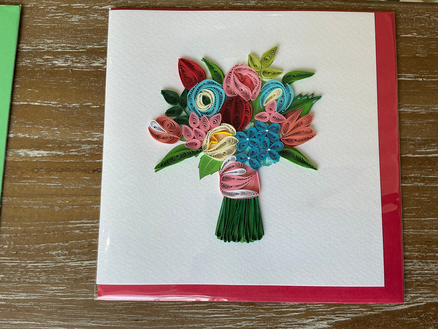 Bouquet hand made quilling card