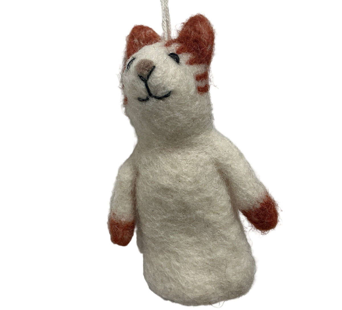 Ginger and White Kitty Finger Puppet Ornament 252