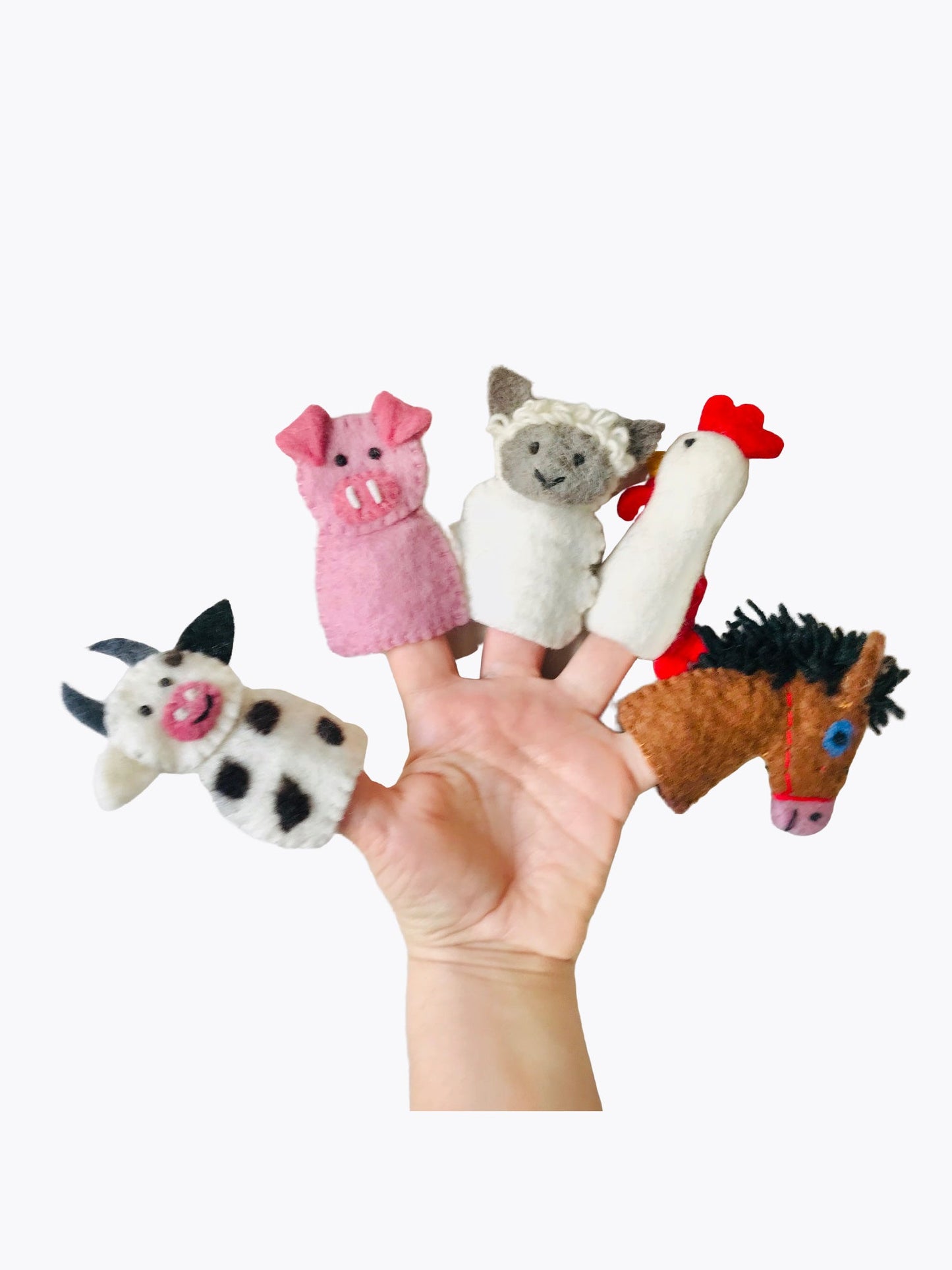 Old MacDonald Hand Puppet with 4 Animal Finger Puppets