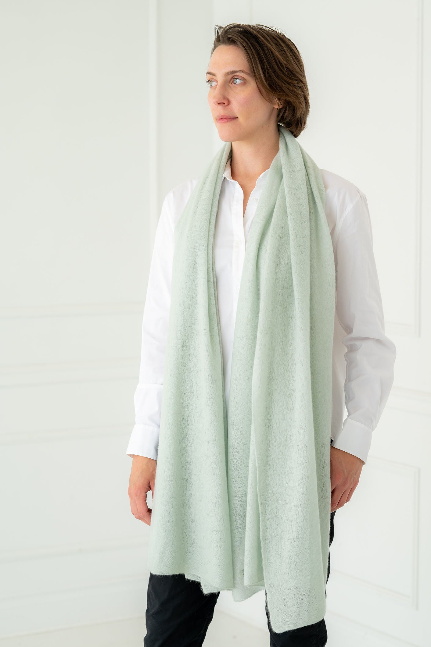 Pure Cashmere Silver-Ice Felted Scarves