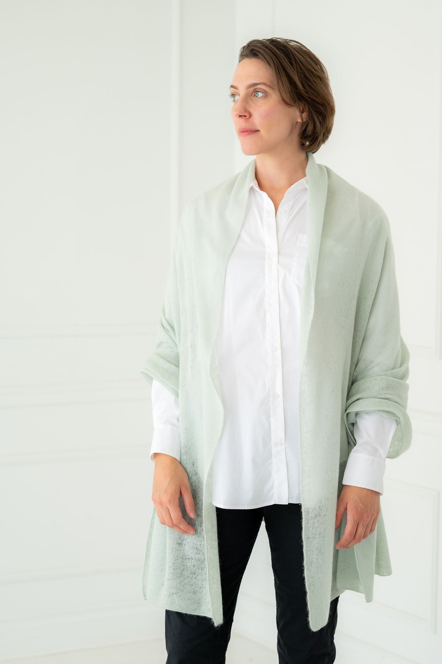 Pure Cashmere Silver-Ice Felted Scarves