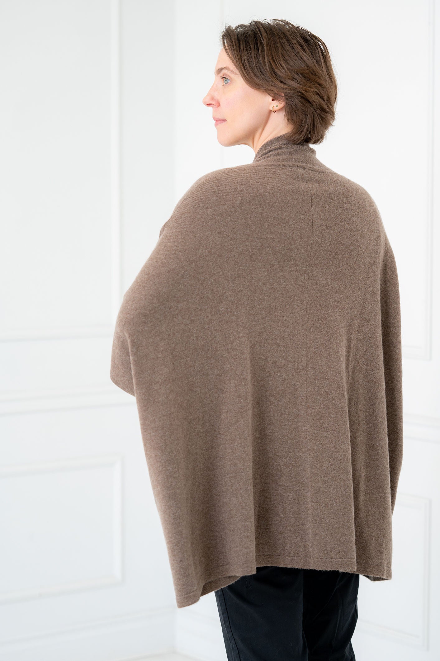 100% Pure Cashmere Natural Taupe Kimono