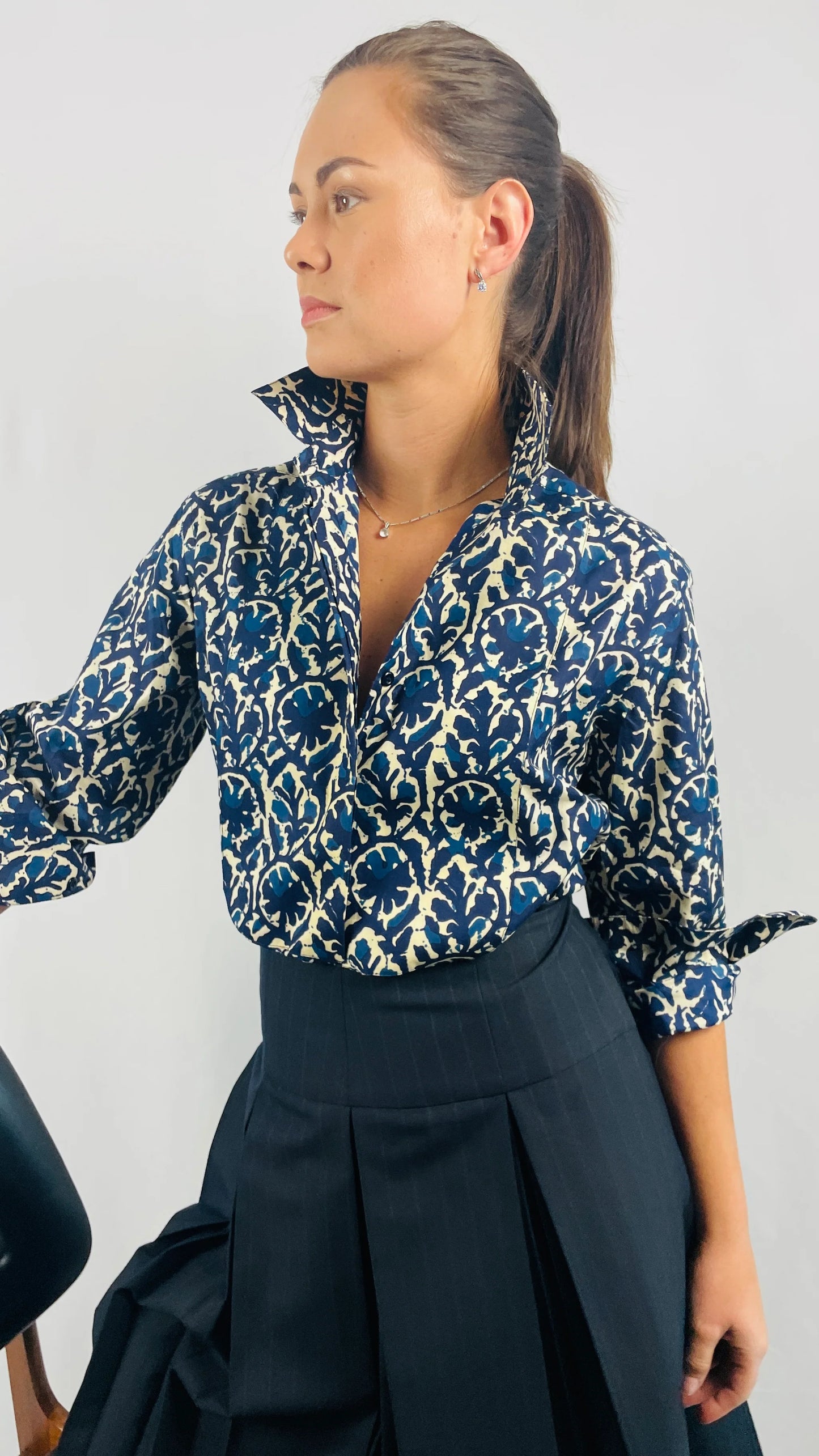 Women’s Cotton tuxedo shirt