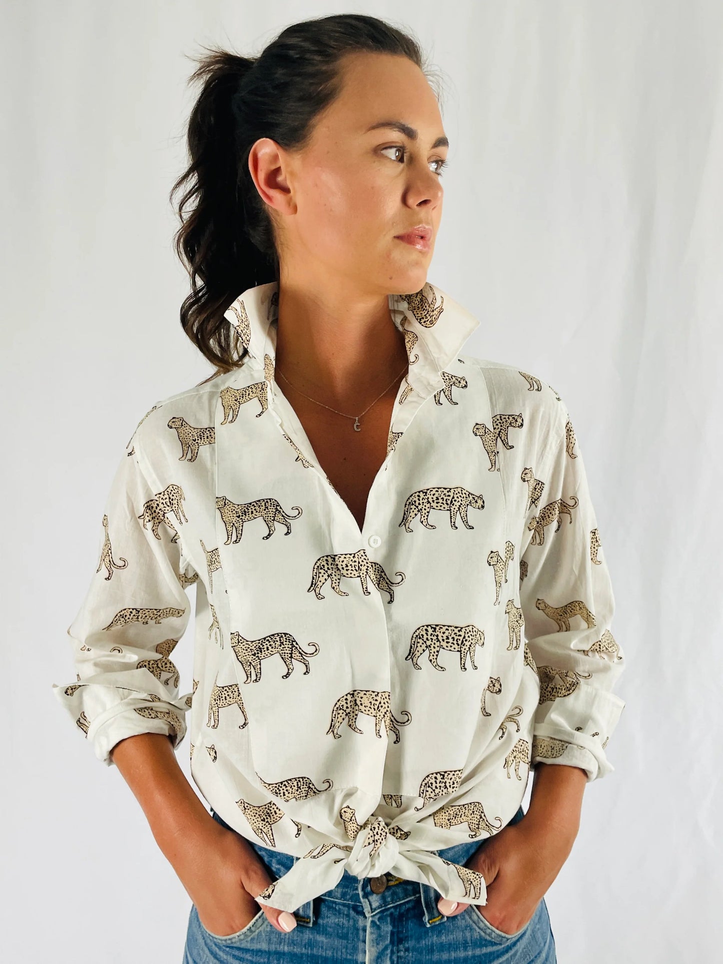 Women’s Cotton tuxedo shirt