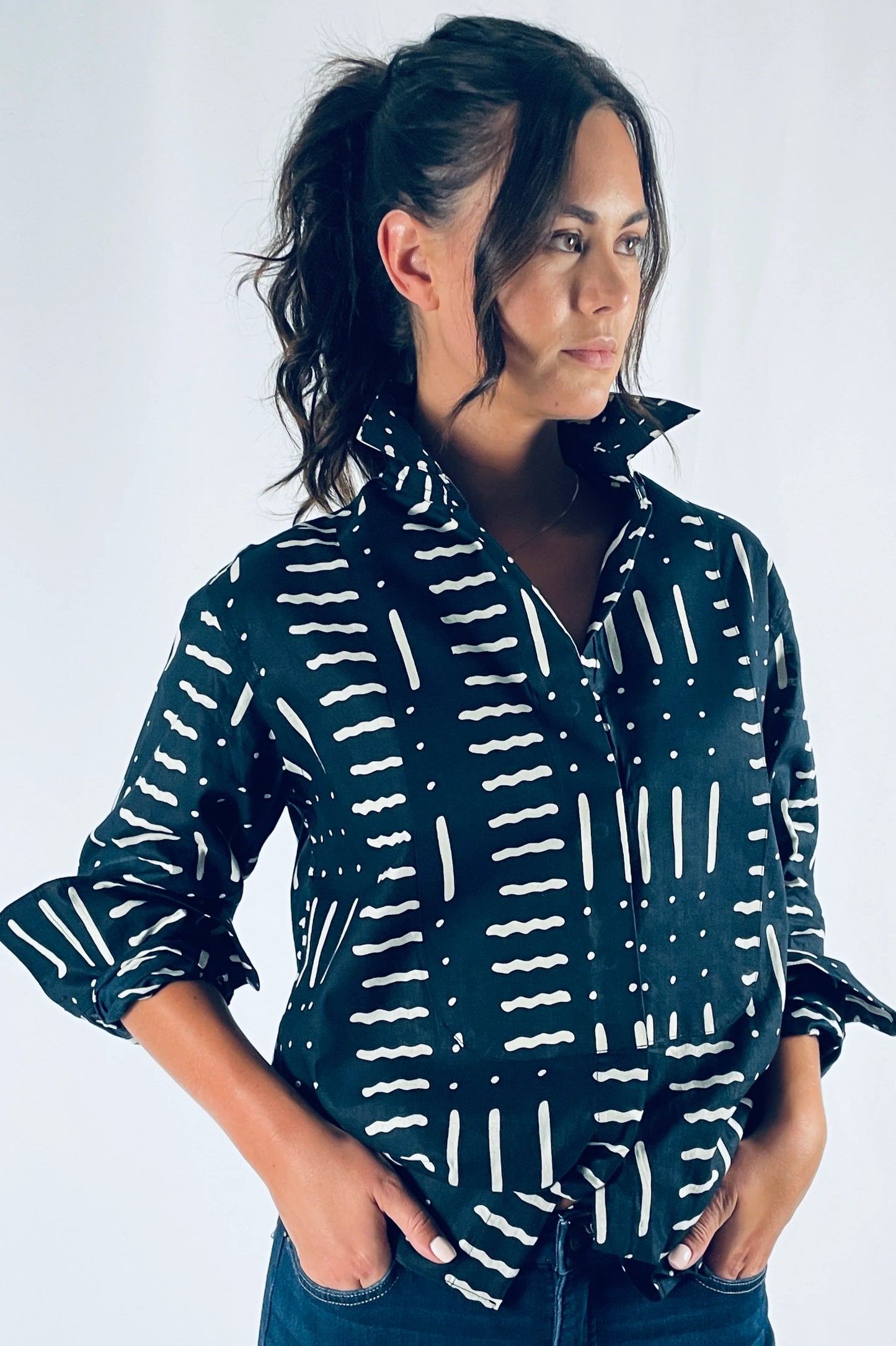 Women’s Cotton tuxedo shirt