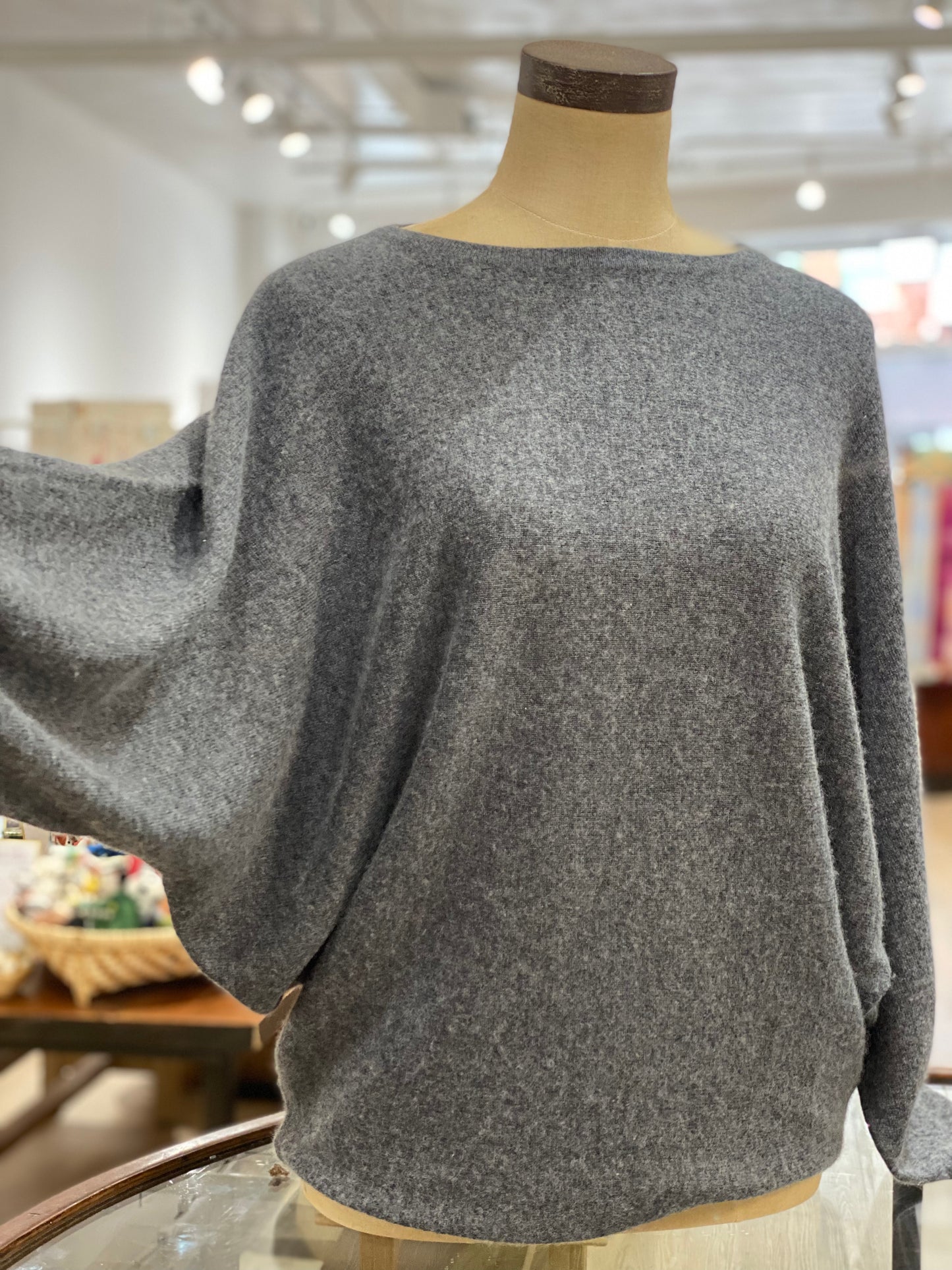 100% Pure Cashmere Butterfly Sweater Dark Grey