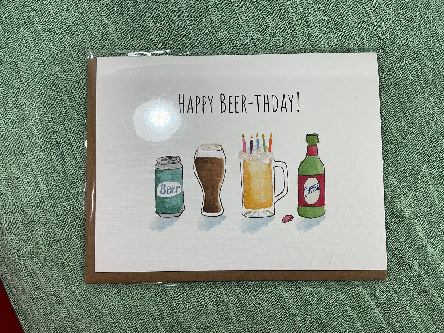 Happy beerthday watercolour card