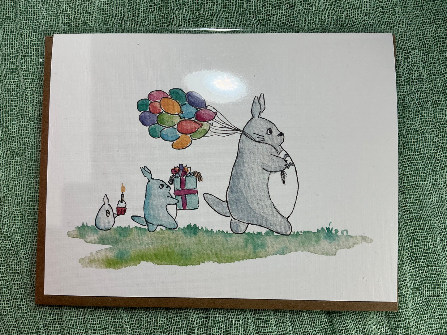 Totoro blank watercolour card