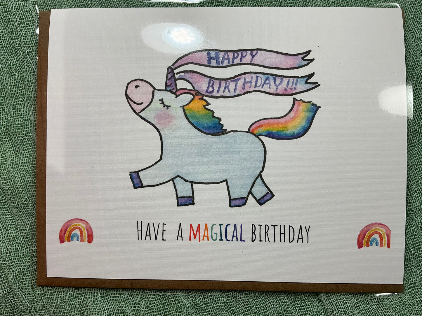 Have a magical birthday unicorn watercolour card