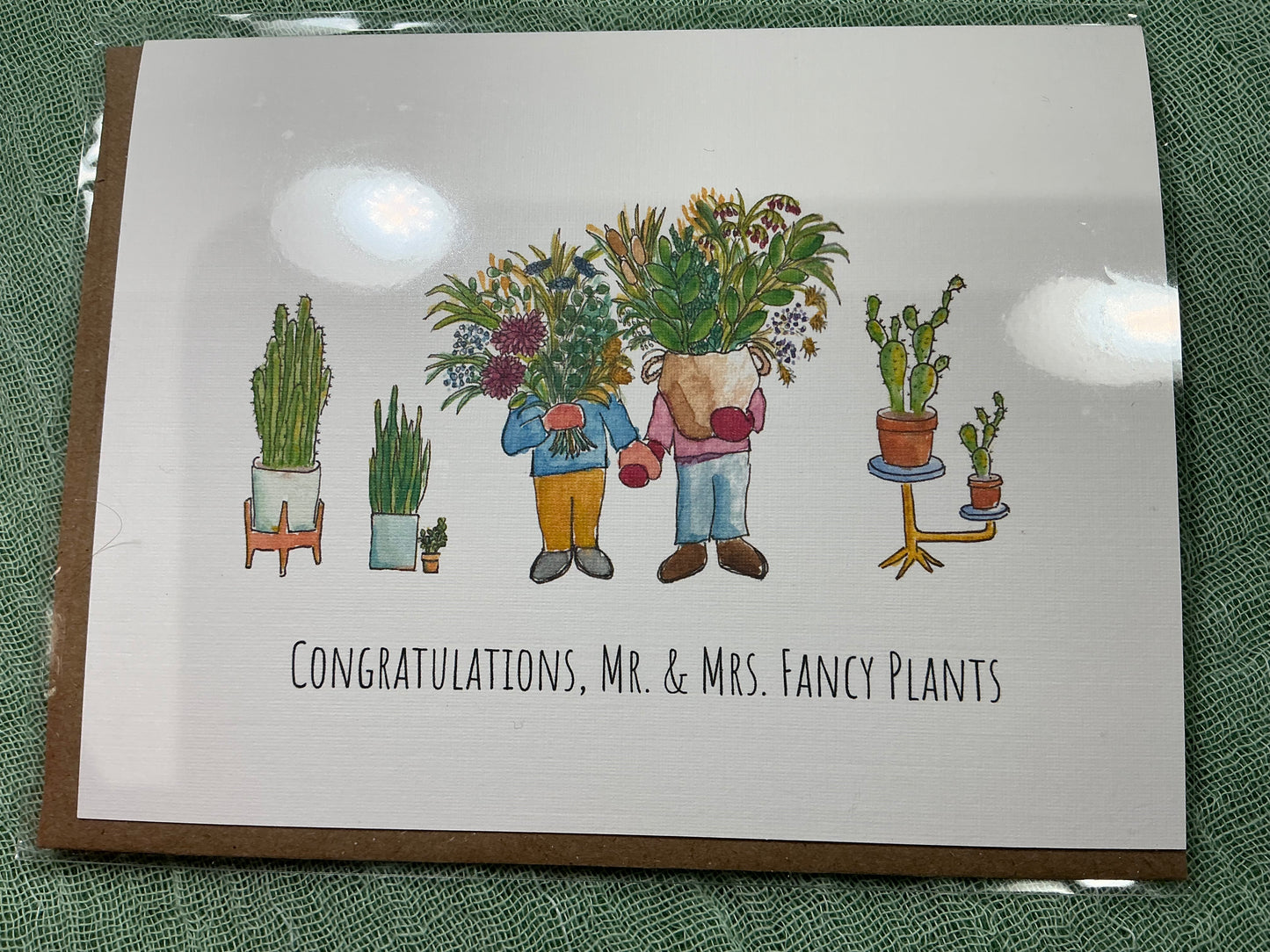 Congratulations Mr and Mrs fancy pants wedding watercolour card