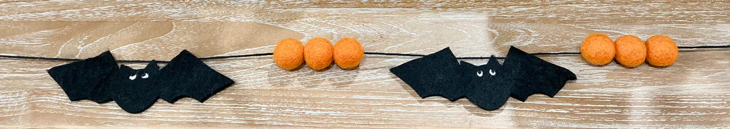 Wool Halloween Bat Garland
