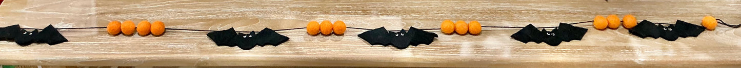 Wool Halloween Bat Garland