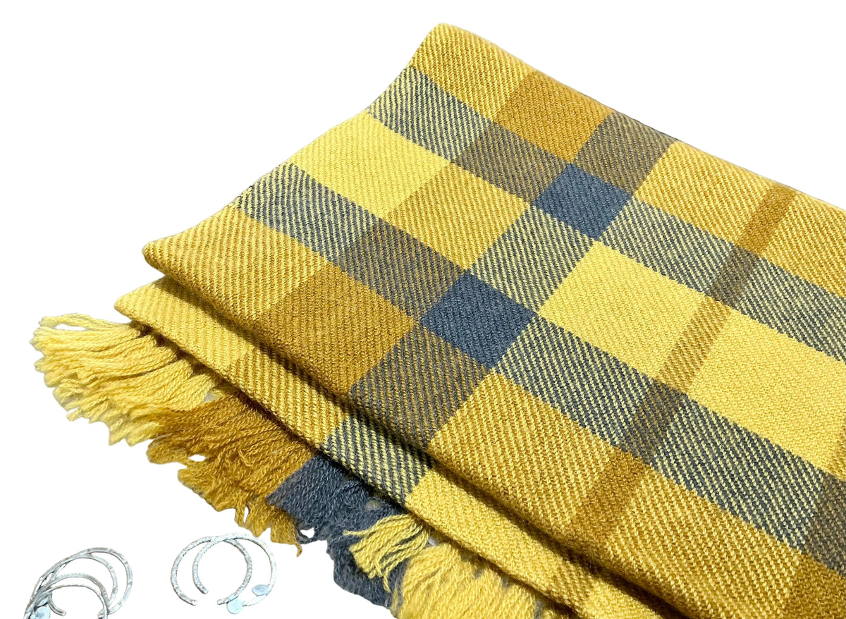 100% Cashmere Gold Tartan NEW!
