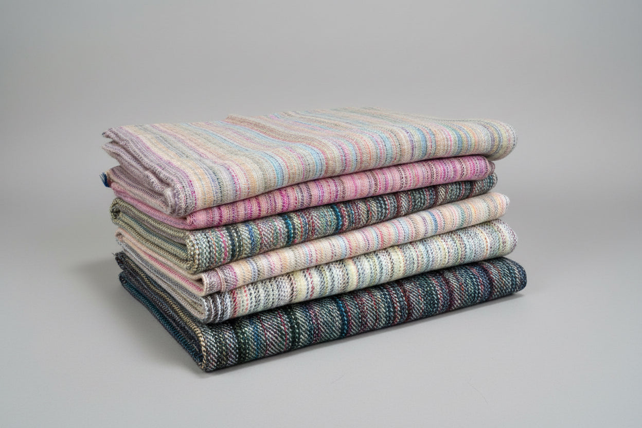 Mixed Stripe Cashmere Scarf