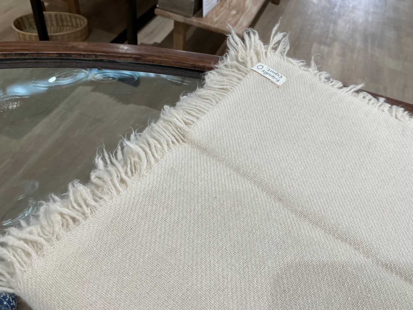 100% Pure Cashmere Square Scarf (IVORY)