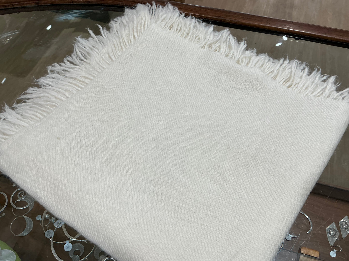 100% Pure Cashmere Square Scarf (IVORY)