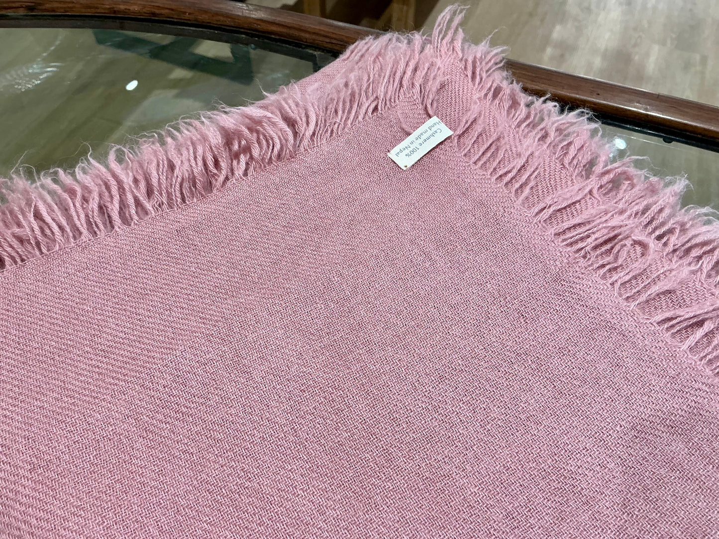 100% Pure Cashmere Square Scarf (Rose)