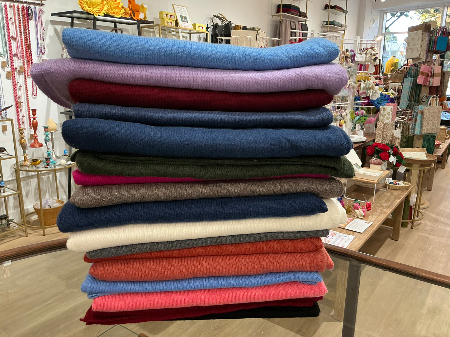 Knitted Cashmere - Wool Large Shawl