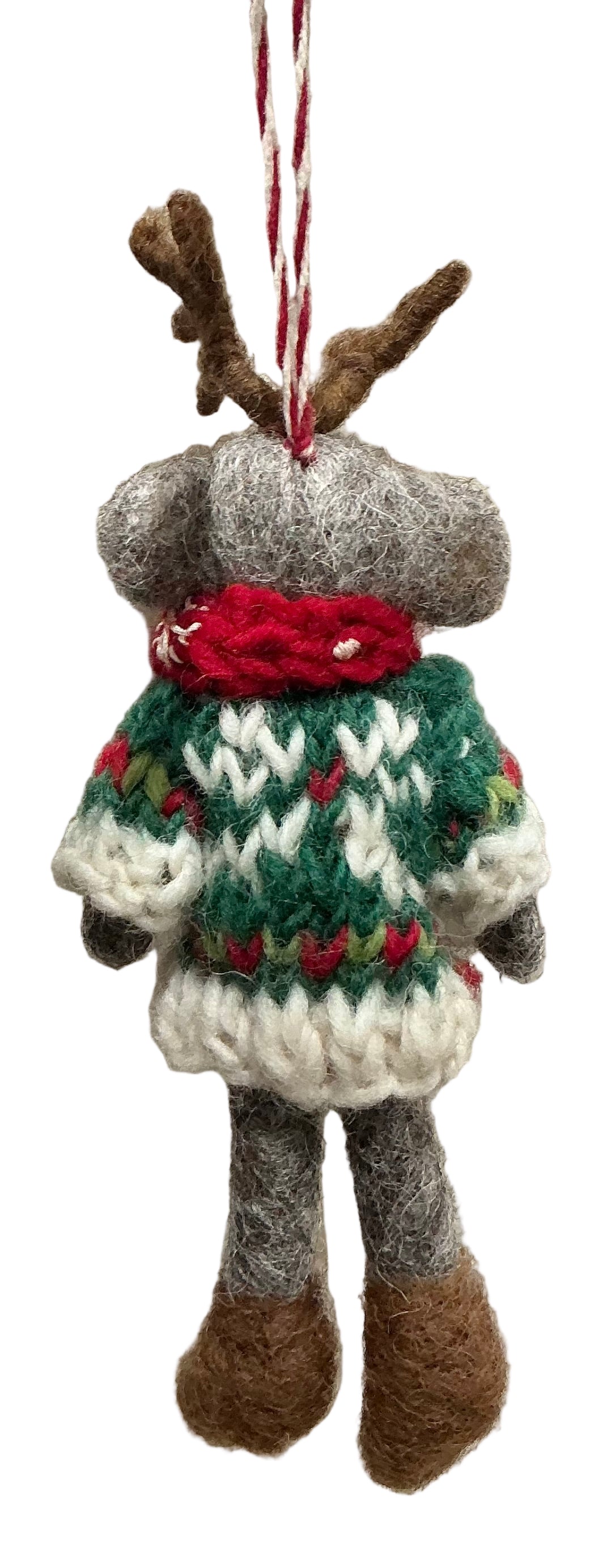 Knitted Sweater Moose Ornament