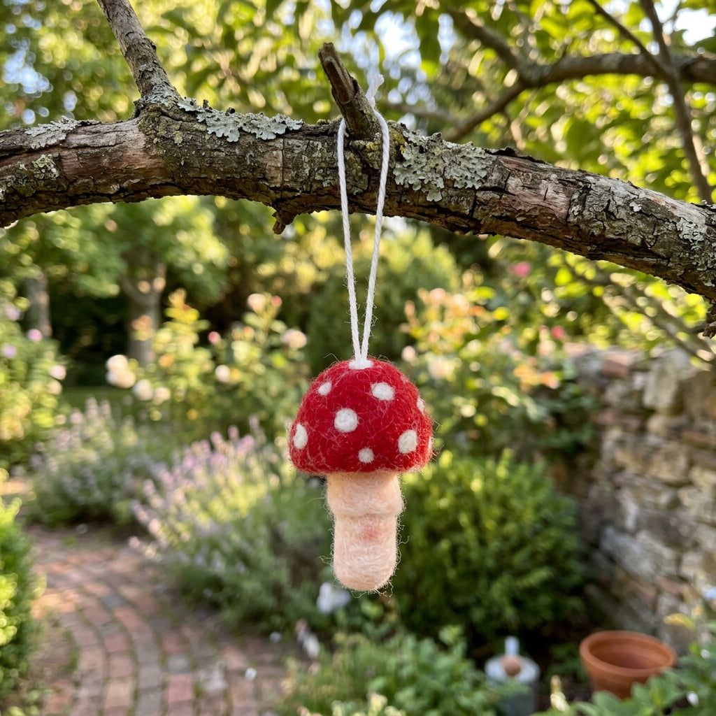 Small Felt Mushroom Ornament