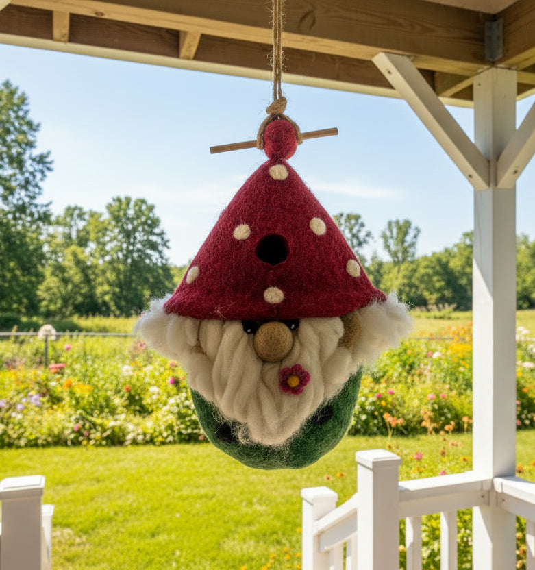 Wool Gnome Bird House