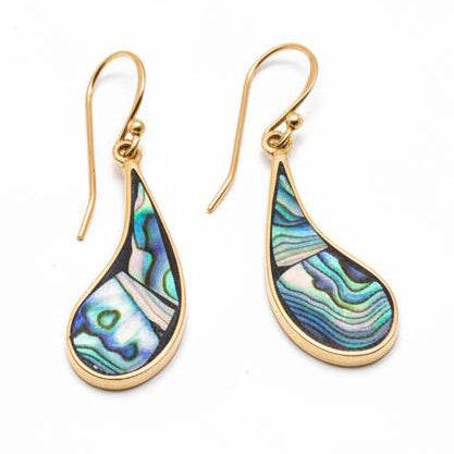 Brass Dew Drop Shell Earrings