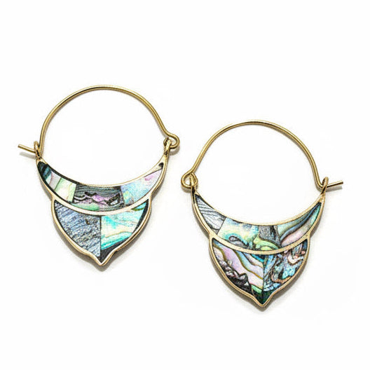 Brass Arabesque Shell Earrings
