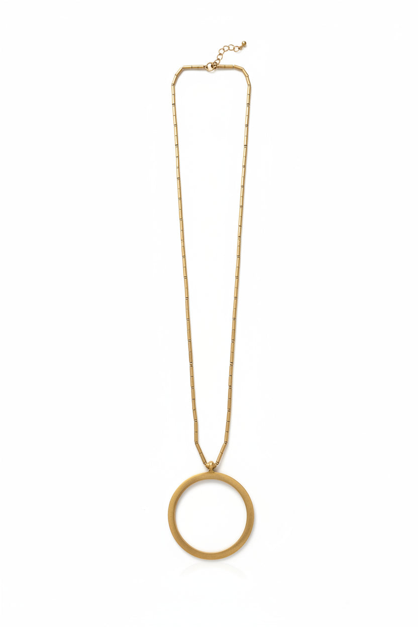 Brass Necklace Hallow Circle BB16