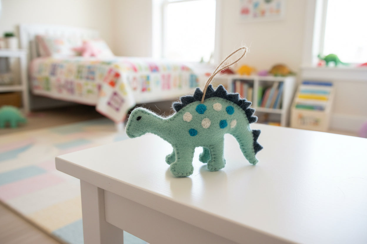 Blue Spotted Dino Ornament