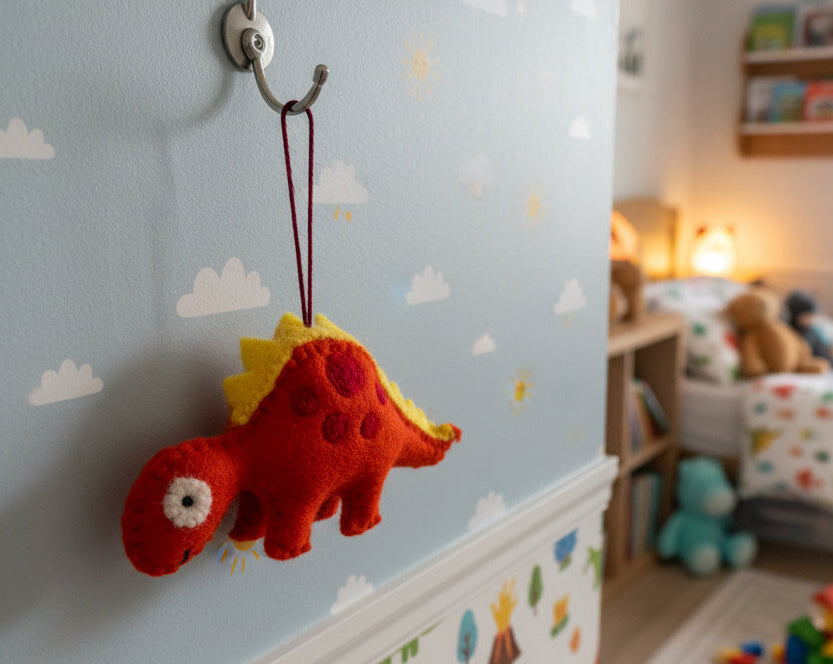 Orange Spotted Dino Ornament 601
