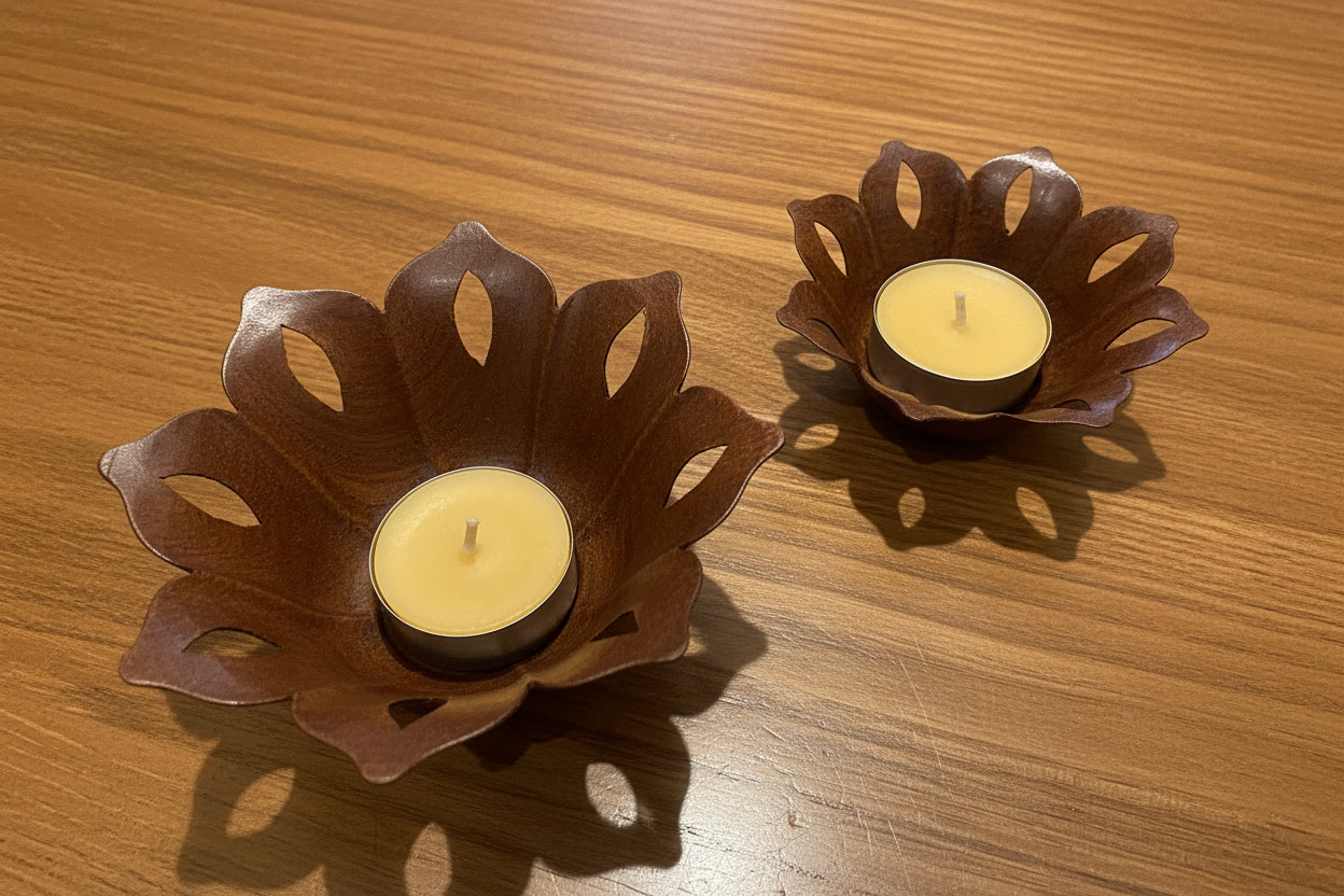 Nepal Large Lotus Candle Holder (Hand Hammered)