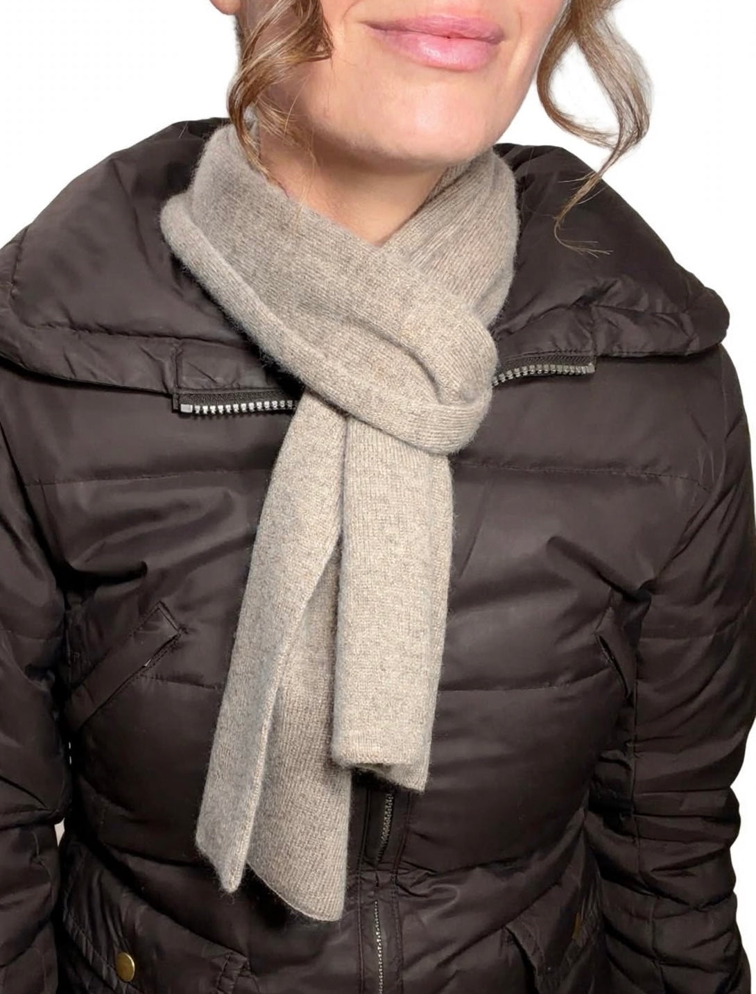 Plush Cashmere Muffler - 100% Pure Double Thick Oatmeal