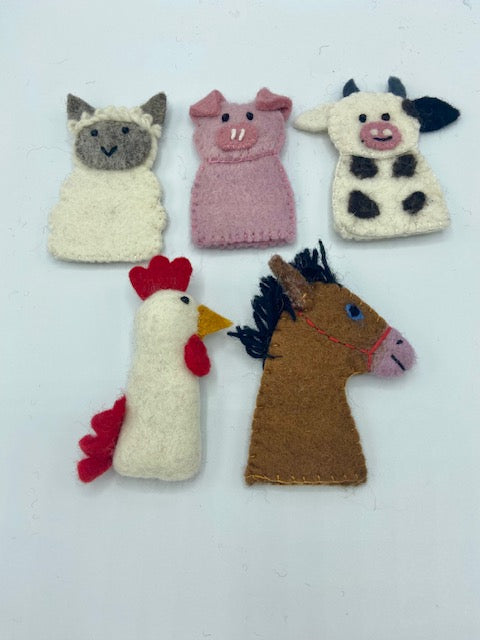 Old MacDonald Hand Puppet with 4 Animal Finger Puppets