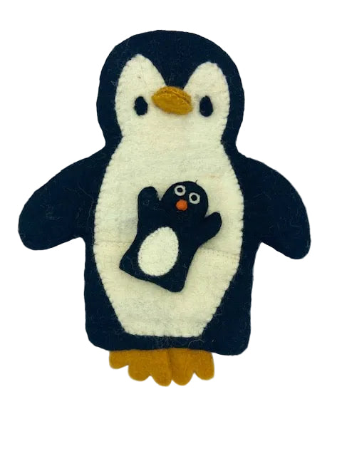 Penguin Wool Hand Puppet