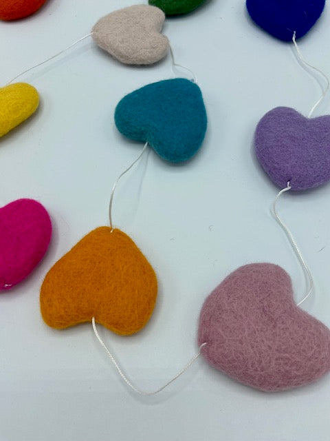 Rainbow Heart Garland