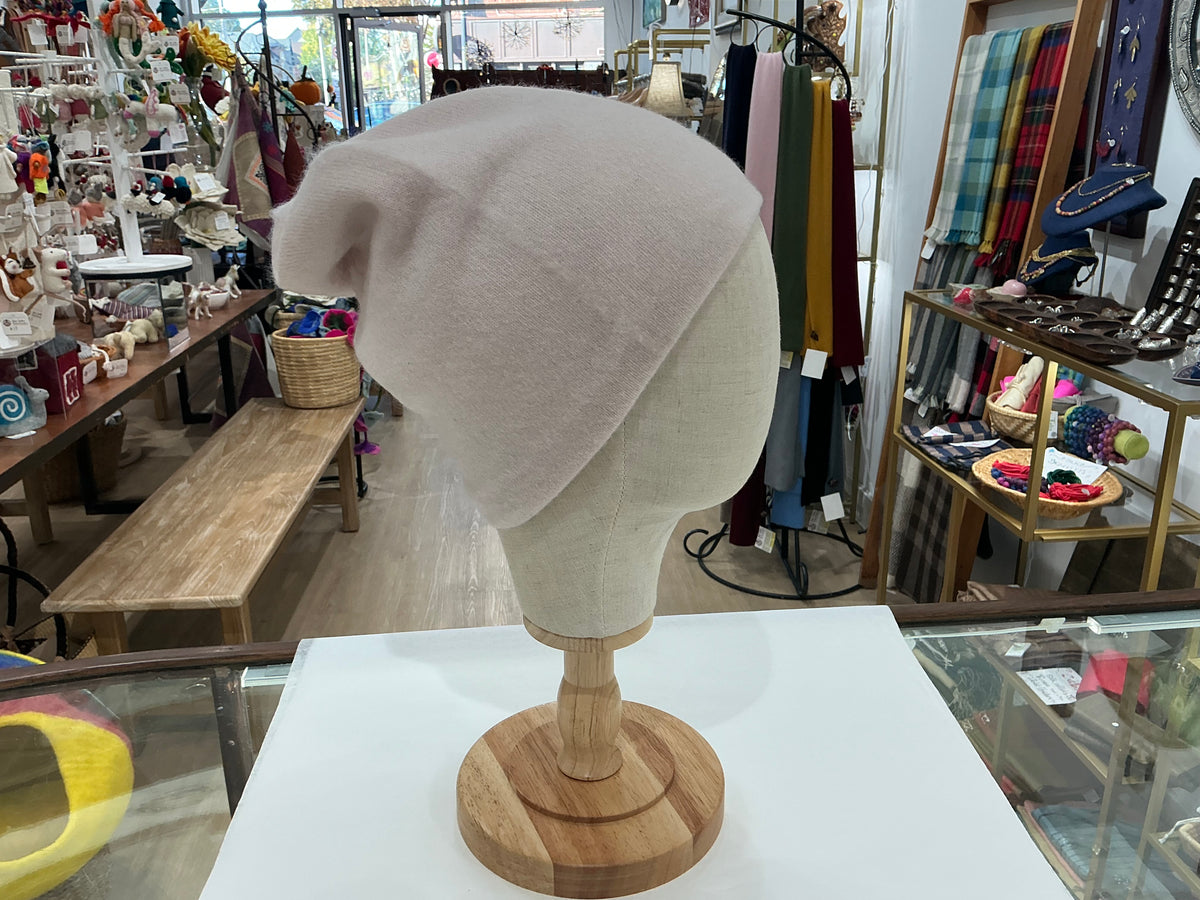 100% Pure Cashmere Hat Palest Pinky-Beige