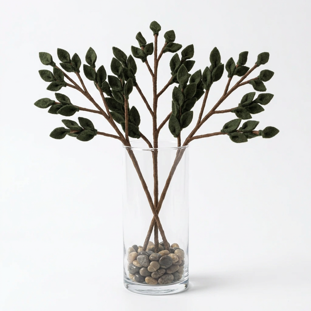 Single Green Wool Leaf Branch