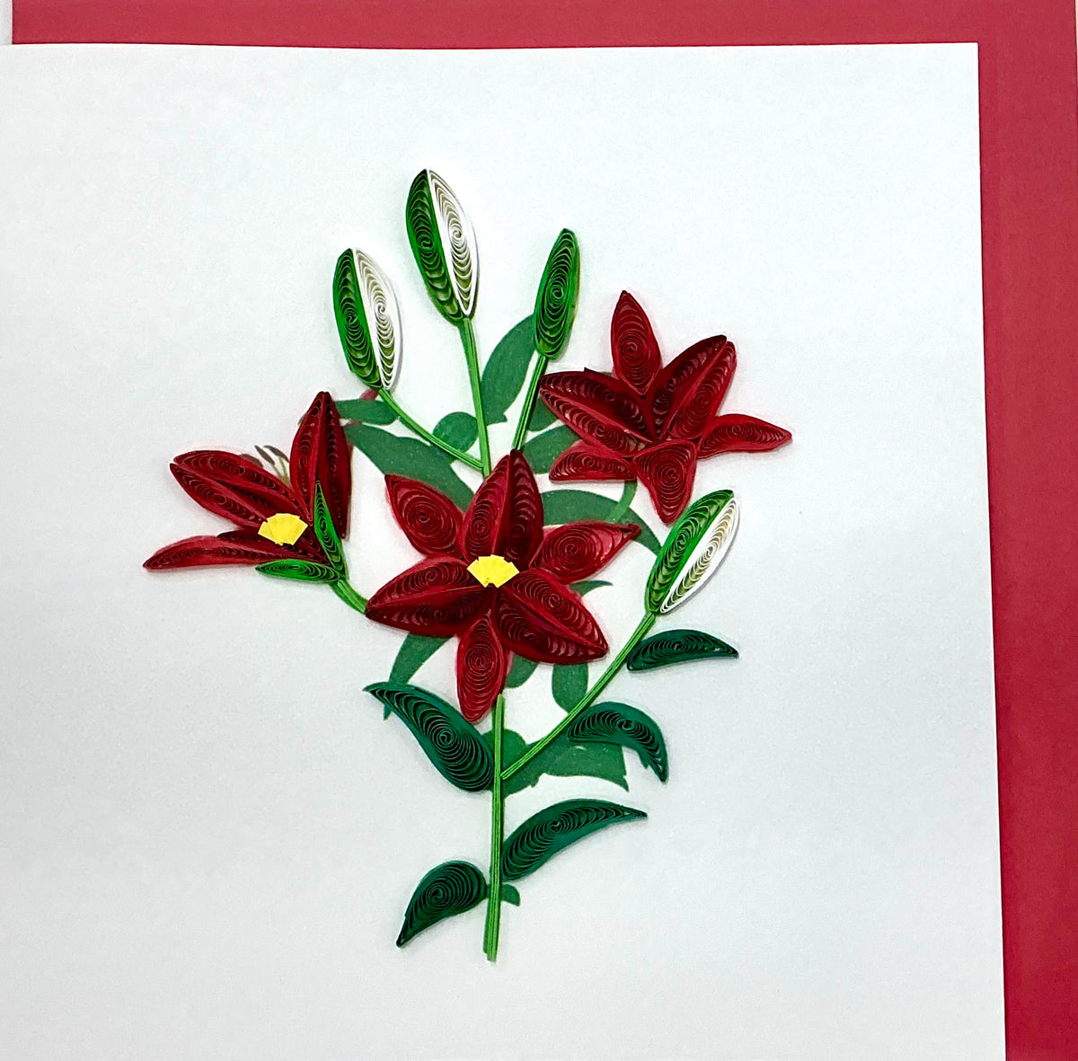 Card - Red lilies